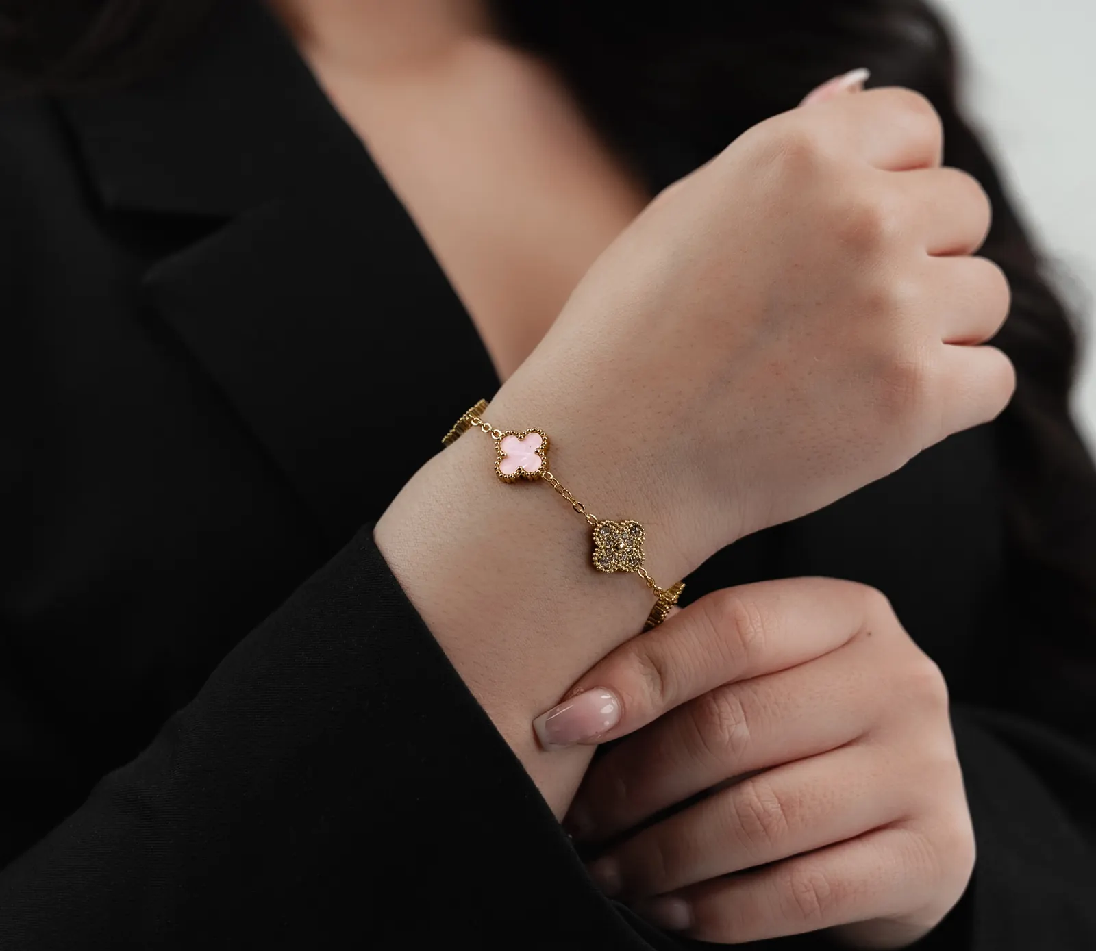 Trèfle Klöverarmband Rosa